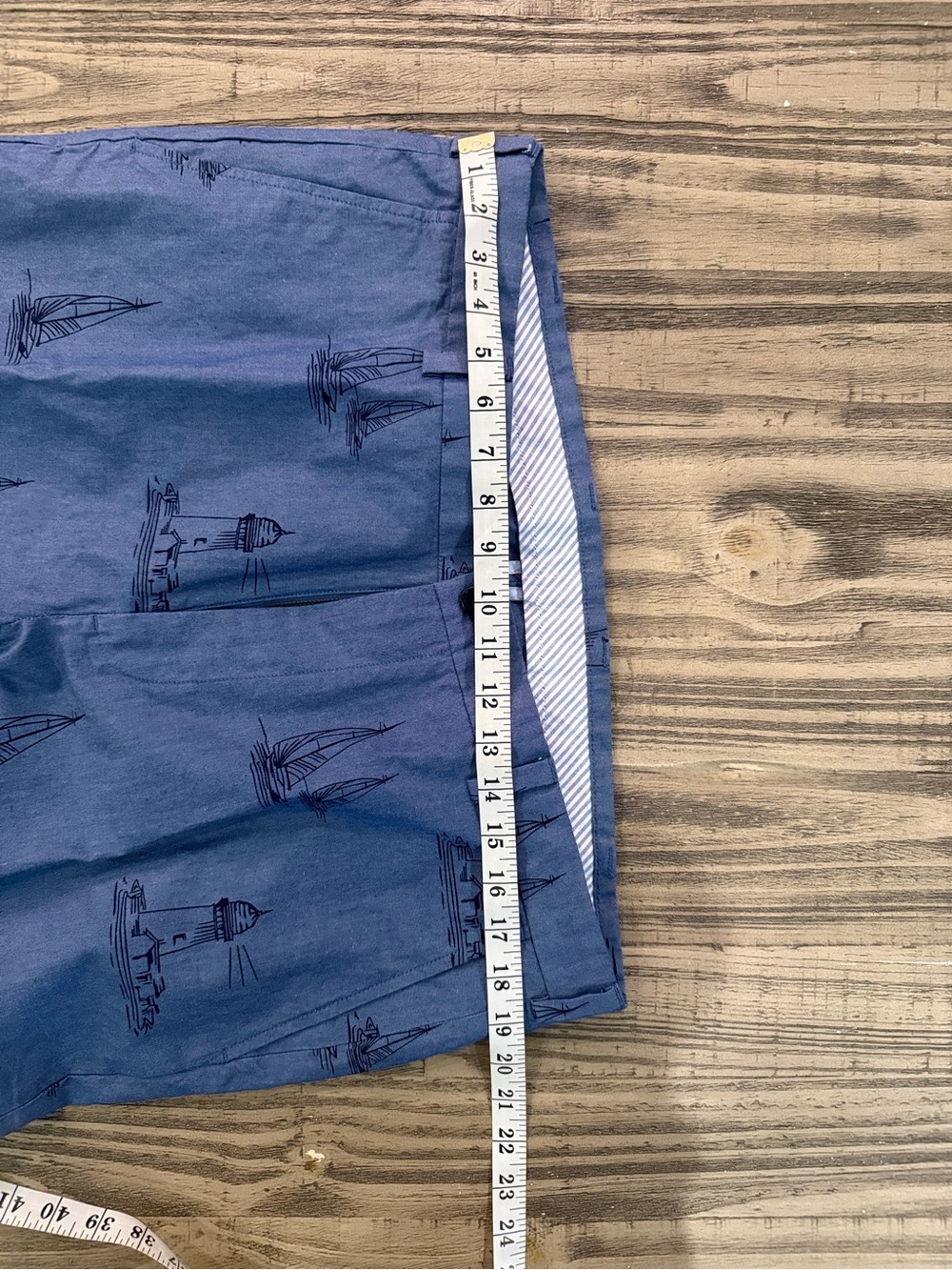 Brooks Brothers Clark 38x30 Blue Nautical Sailboat Lighthouse Pants - Picture 6 of 8